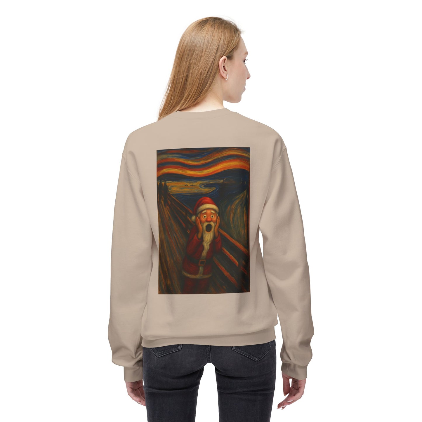 Santa Scream painting Crewneck Sweatshirt | Christmas holiday art