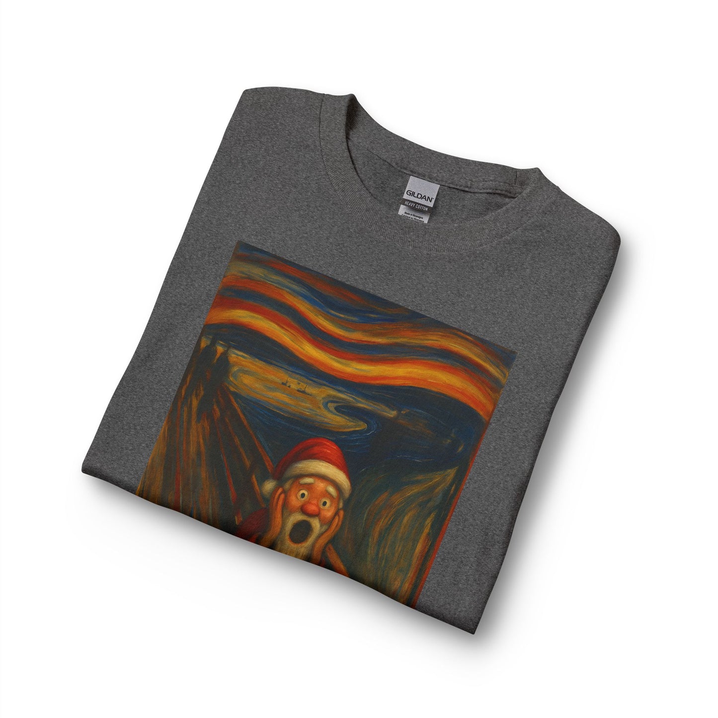 Santa Scream T-Shirt | Parody of The Scream, Holiday Illustration