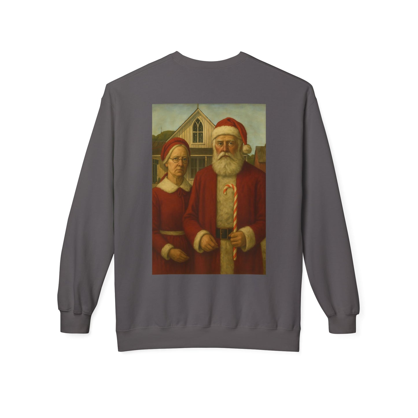 Santa and Mrs. Claus Portrait Sweatshirt | Vintage Holiday Illustration