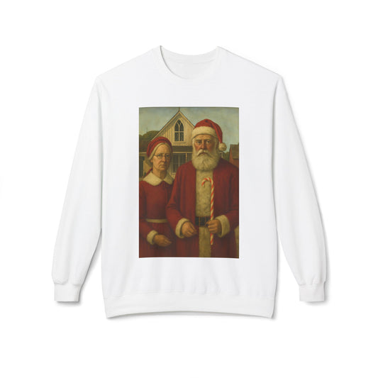 Santa and Mrs. Claus Portrait Sweatshirt | Vintage Holiday Illustration