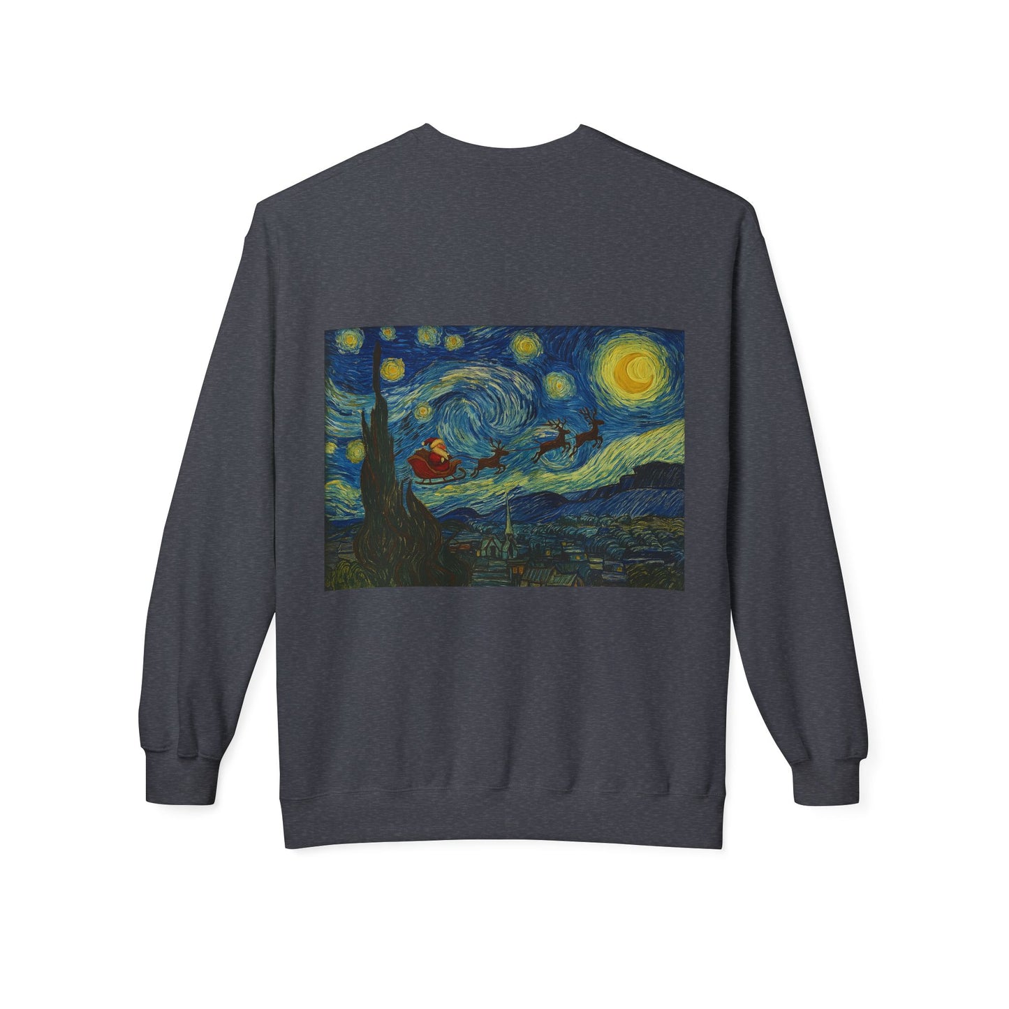 Starry Night Parody Crewneck Sweatshirt | Van Gogh Style Night Sky Print