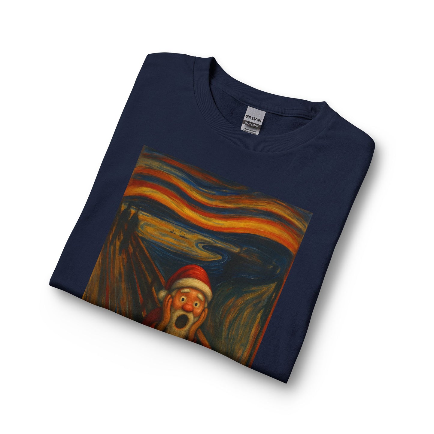 Santa Scream T-Shirt | Parody of The Scream, Holiday Illustration