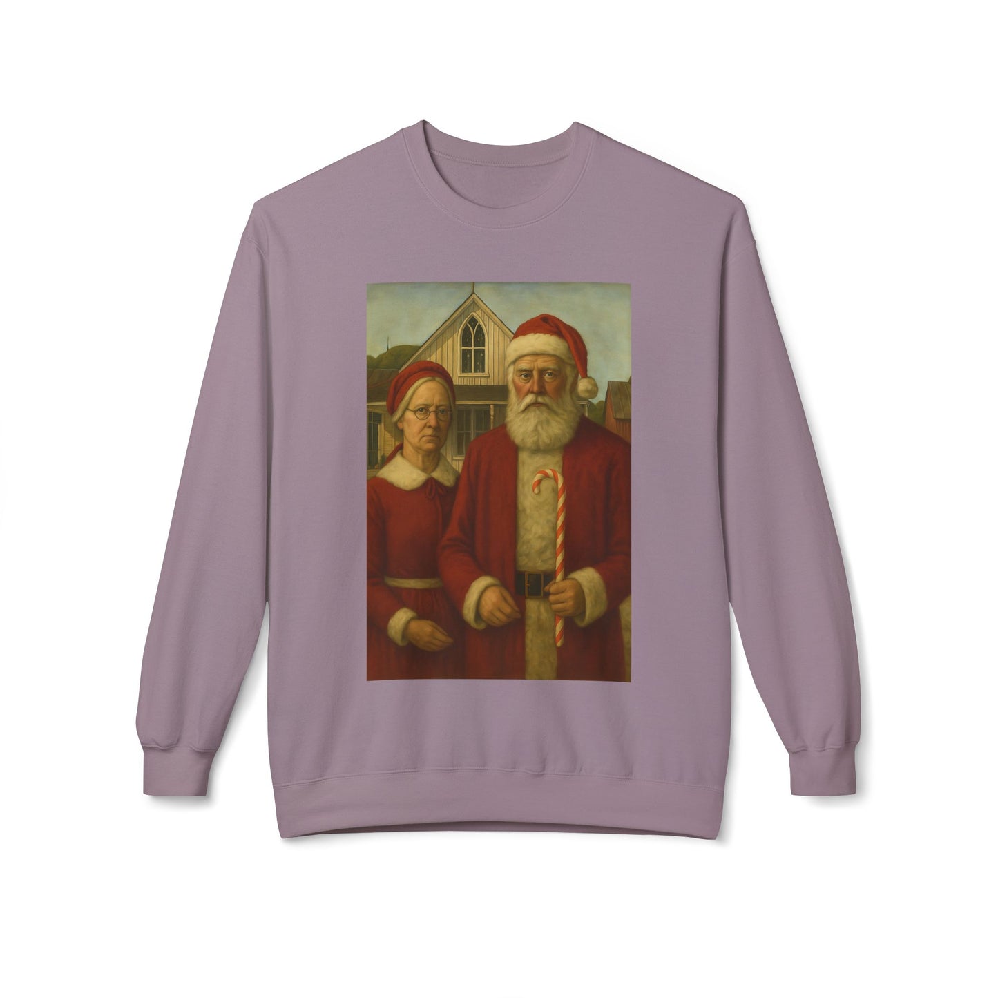 Santa and Mrs. Claus Portrait Sweatshirt | Vintage Holiday Illustration