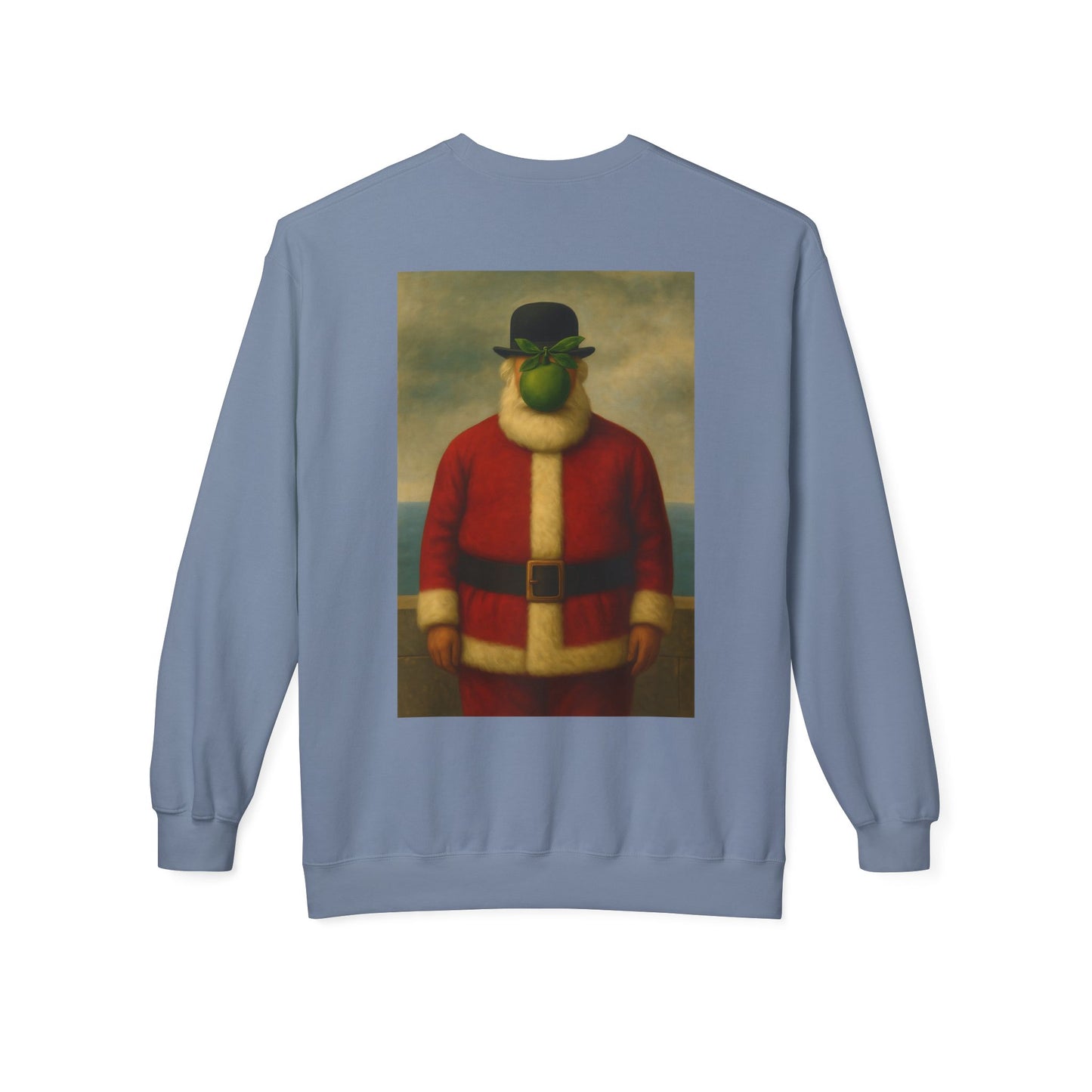 Surreal Pear Man Santa Sweatshirt | Holiday Art Hoodie-Style Crew