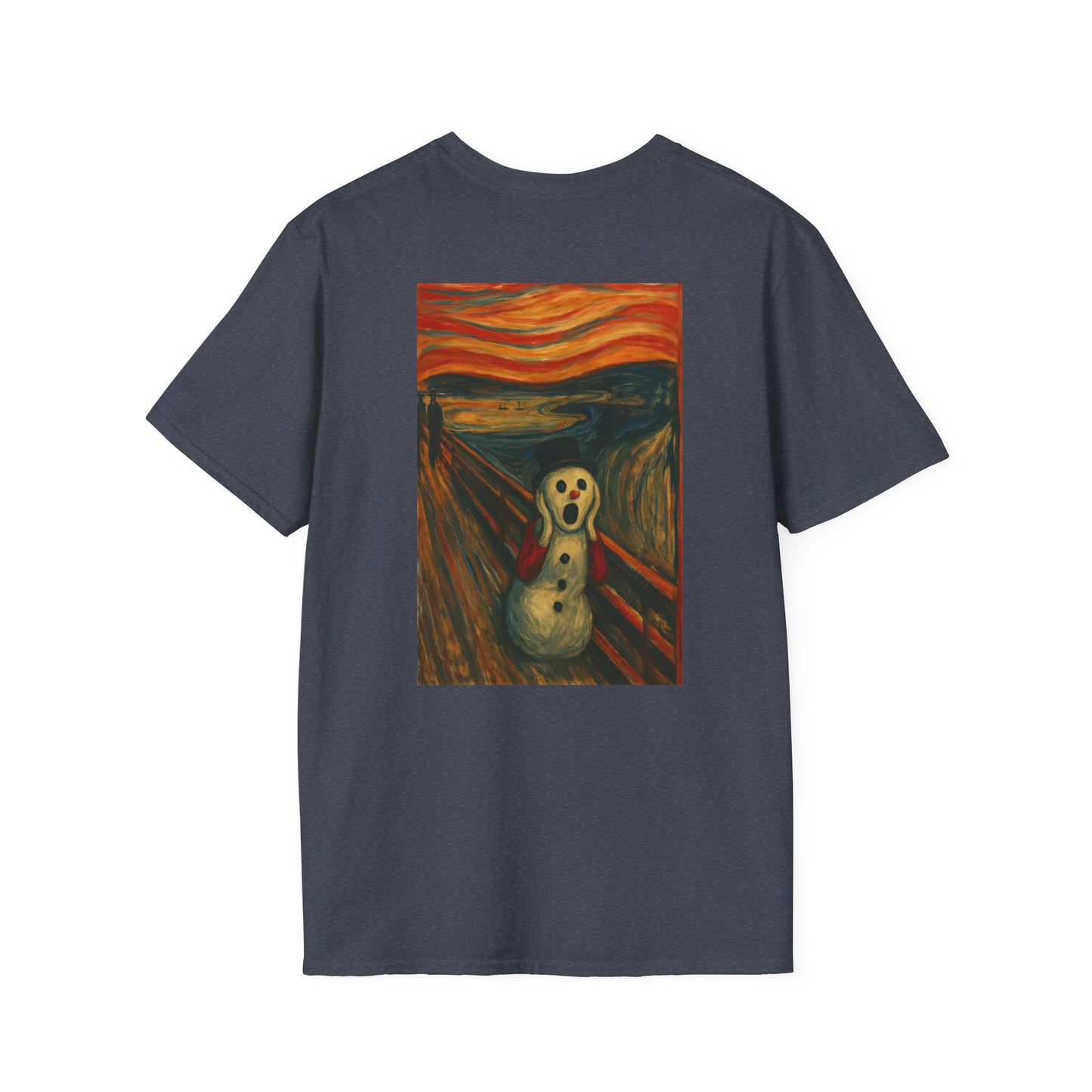 Screaming Figure Snowman T-Shirt | Surreal Expressionist Art Print