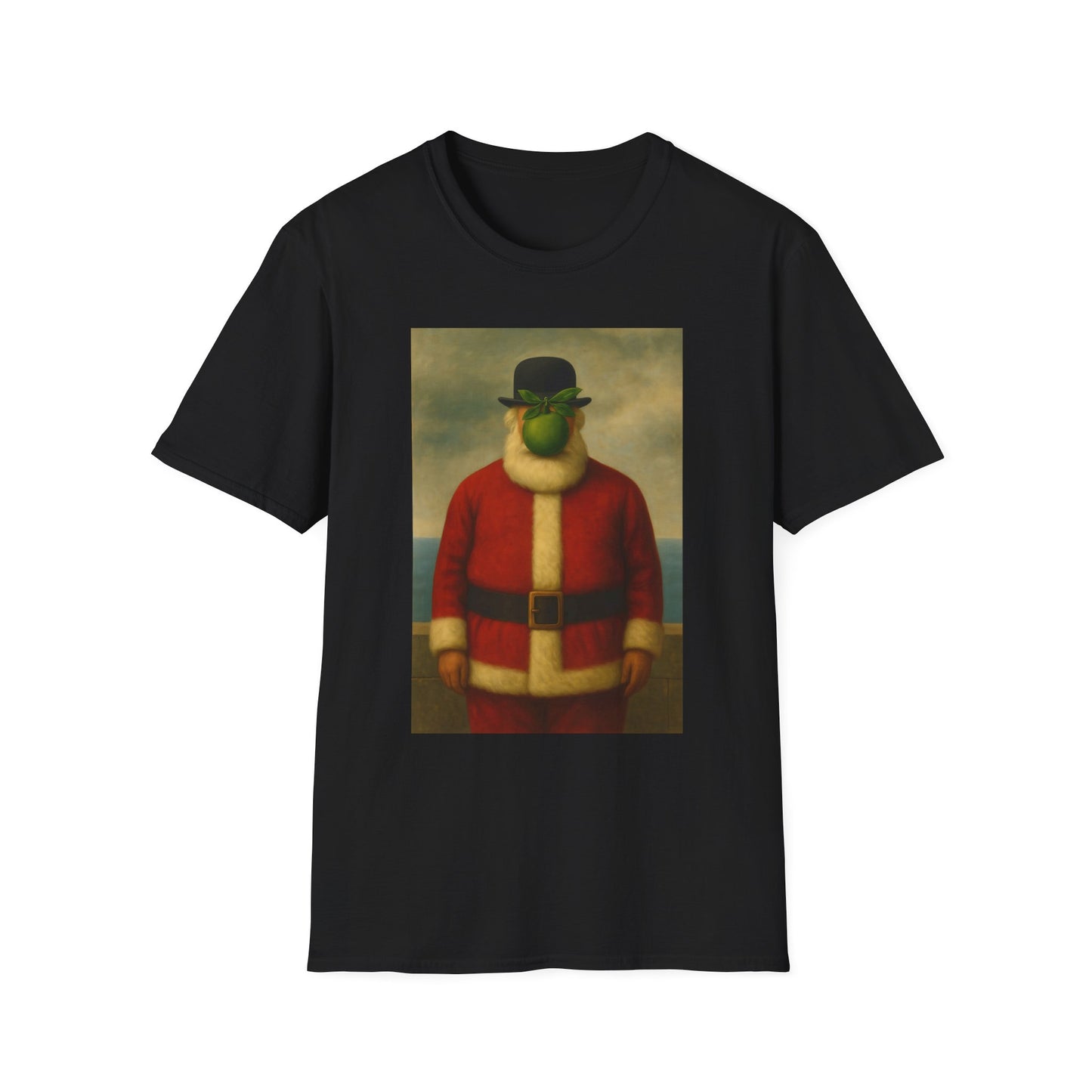 Surreal Santa Portrait T-Shirt | Vintage Man in Santa Suit