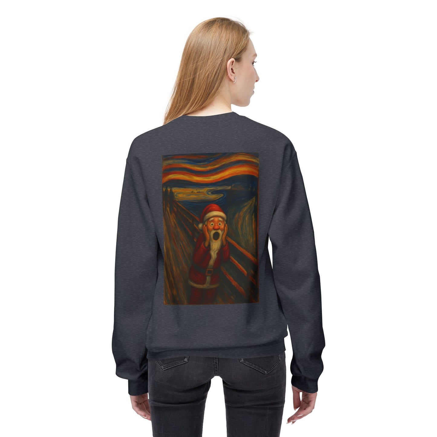 Santa Scream painting Crewneck Sweatshirt | Christmas holiday art