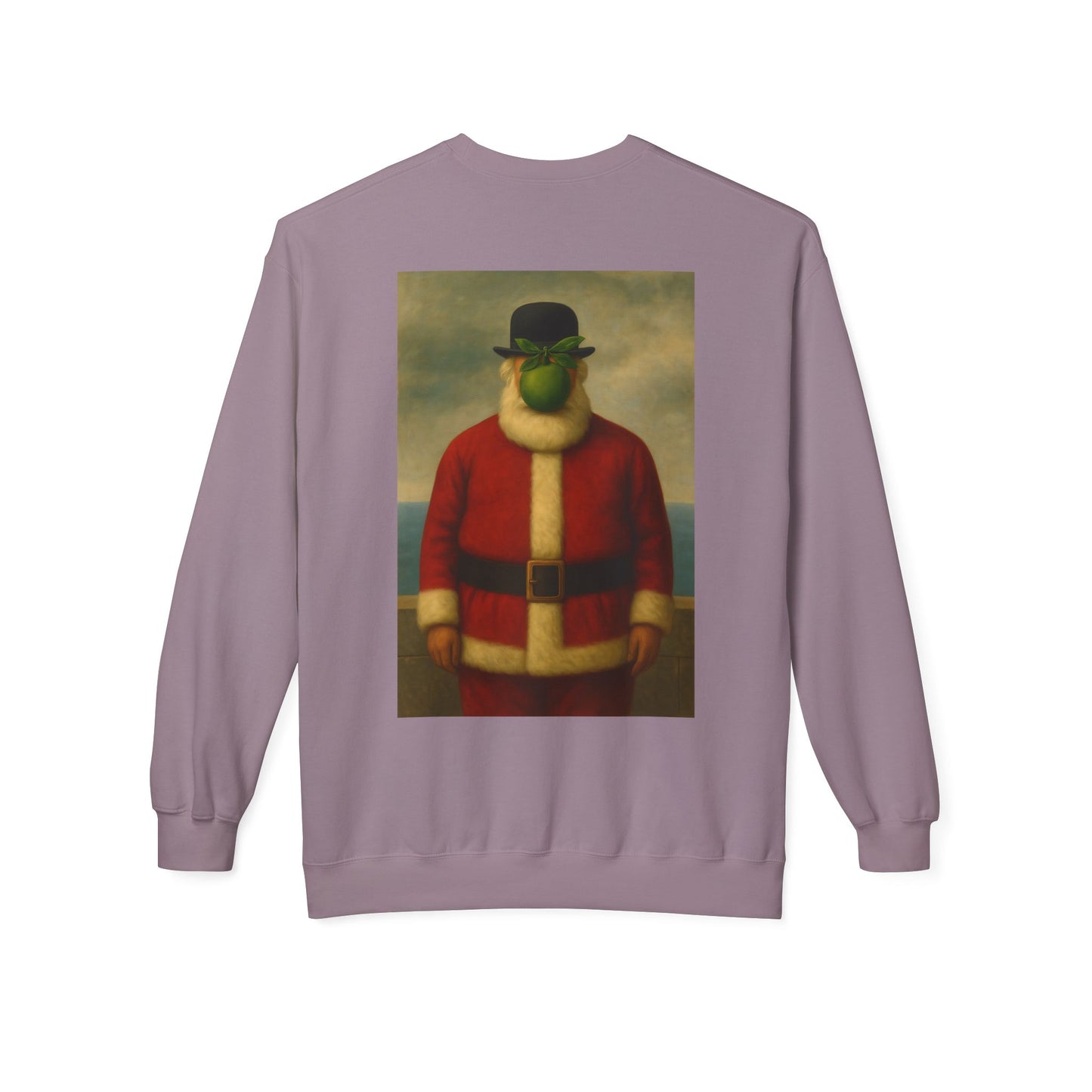 Surreal Pear Man Santa Sweatshirt | Holiday Art Hoodie-Style Crew