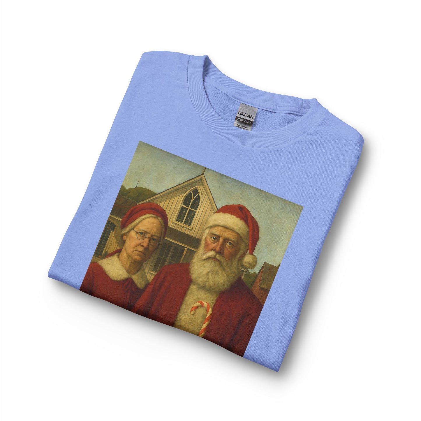 Vintage Santa and Mrs Claus Painting Long Sleeve Tee | Christmas Holiday Shirt