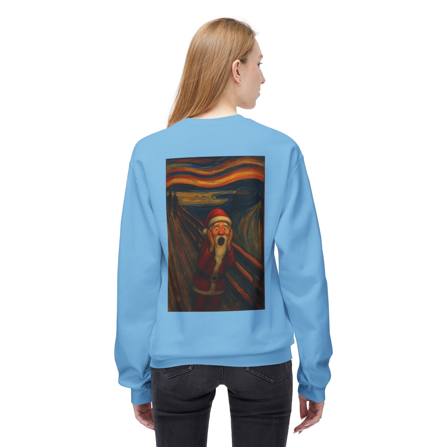 Santa Scream painting Crewneck Sweatshirt | Christmas holiday art