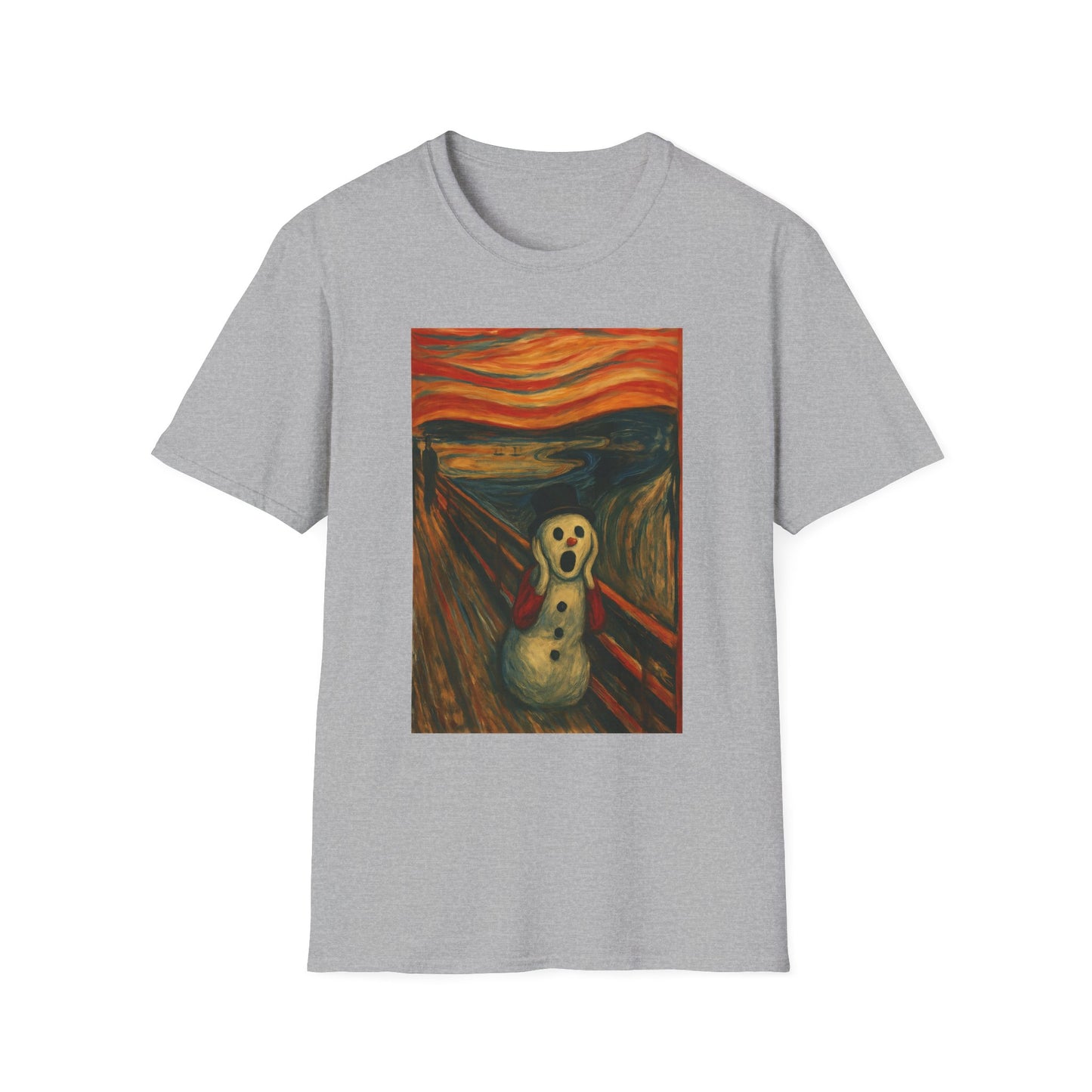 Screaming Figure Snowman T-Shirt | Surreal Expressionist Art Print