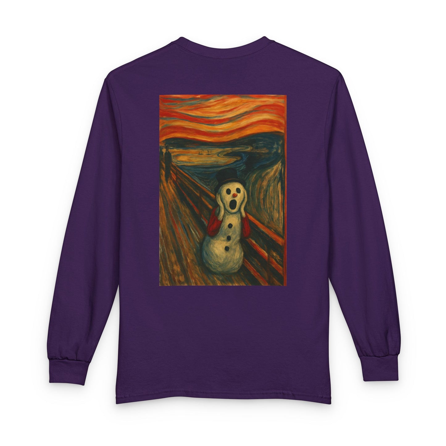 The Scream Snowman Long Sleeve T-Shirt | Surreal Art Print