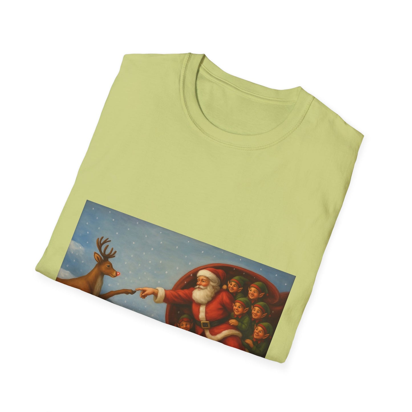 Santa and Reindeer T-Shirt | Christmas Holiday Illustration