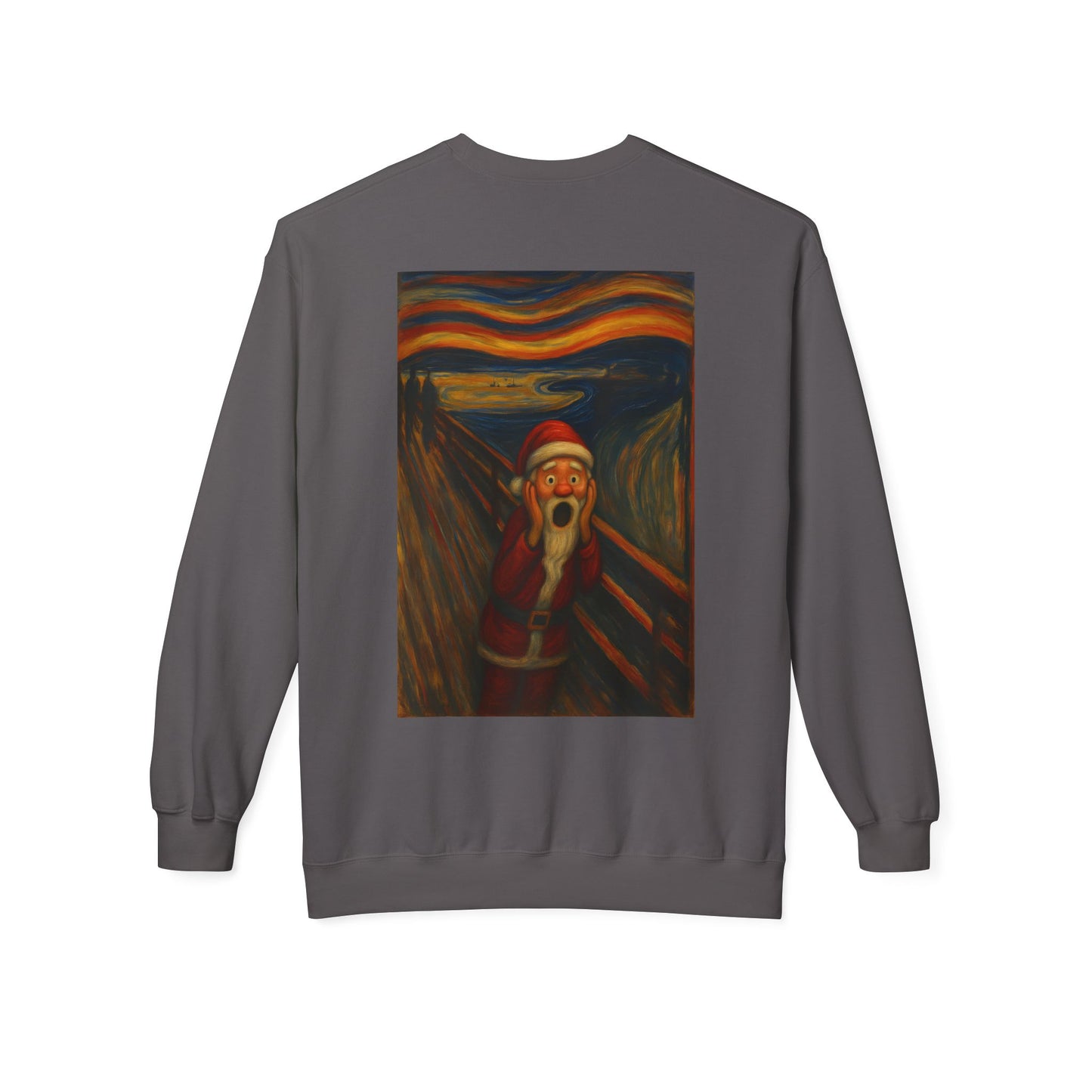Santa Scream painting Crewneck Sweatshirt | Christmas holiday art