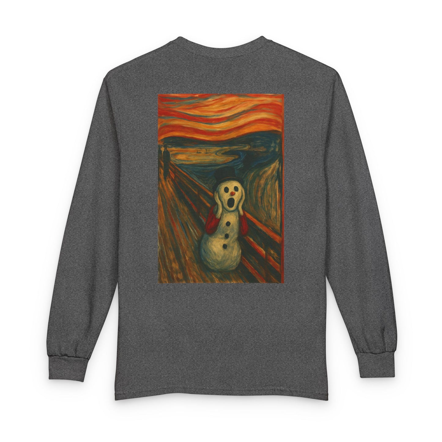 The Scream Snowman Long Sleeve T-Shirt | Surreal Art Print