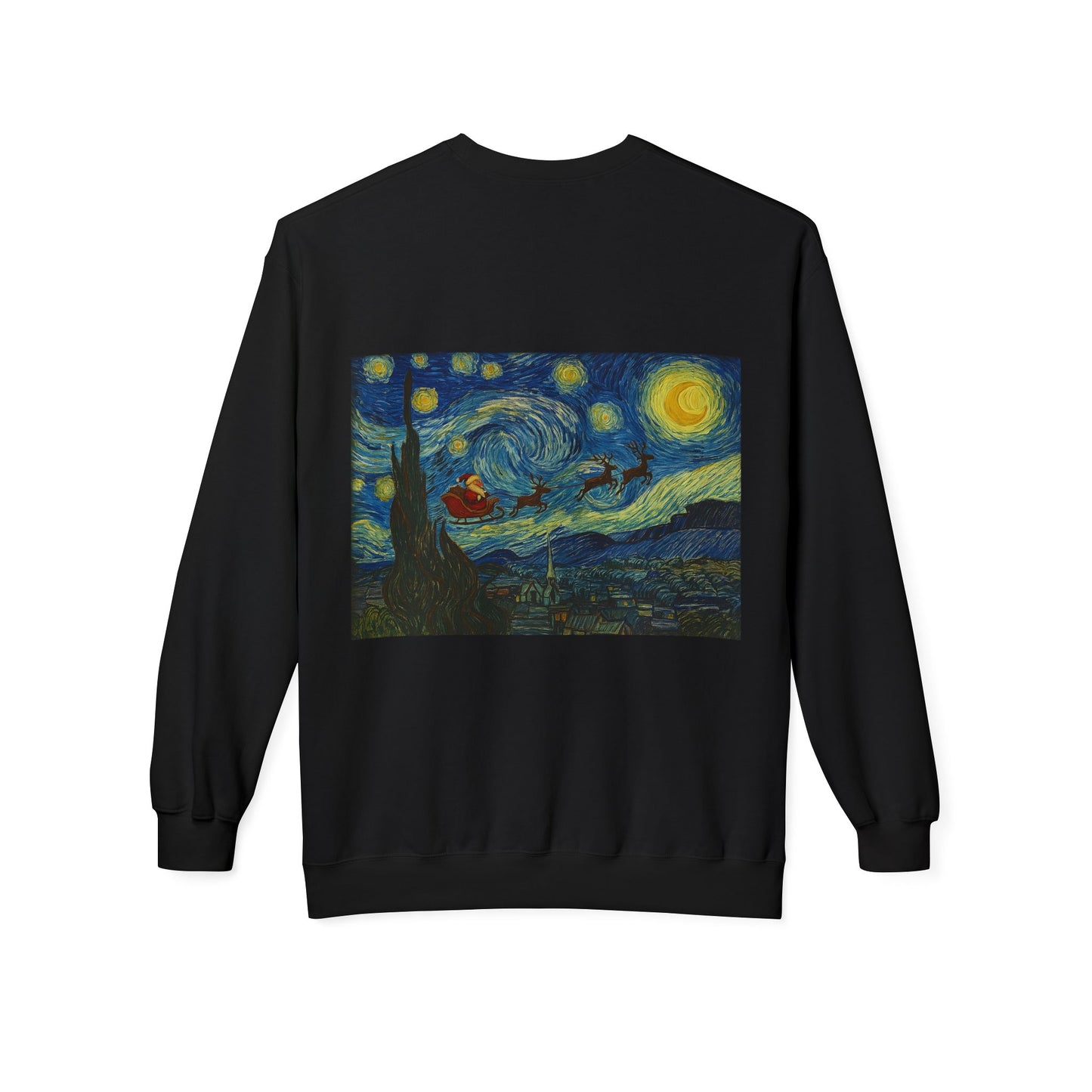 Starry Night Parody Crewneck Sweatshirt | Van Gogh Style Night Sky Print