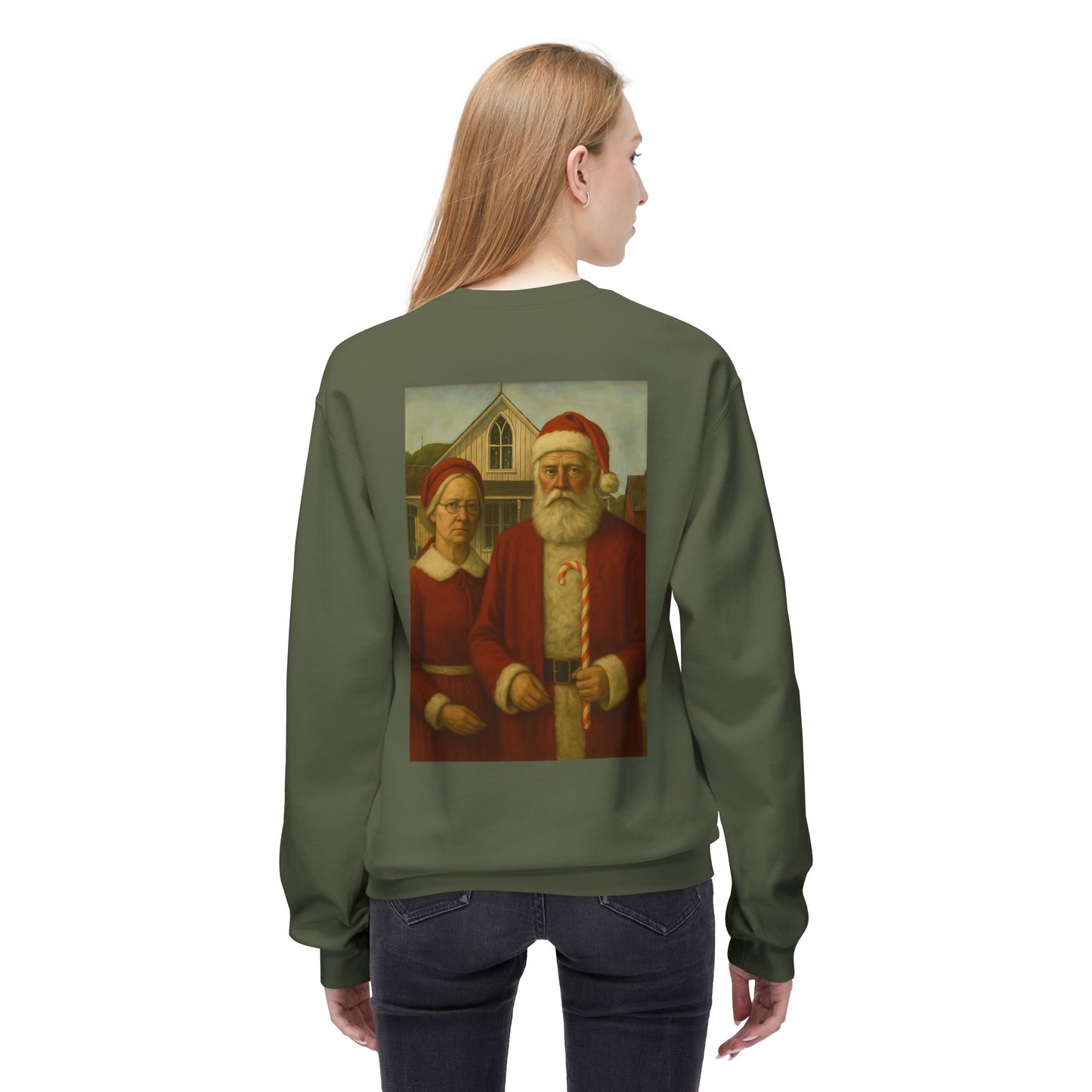 Santa and Mrs. Claus Portrait Sweatshirt | Vintage Holiday Illustration
