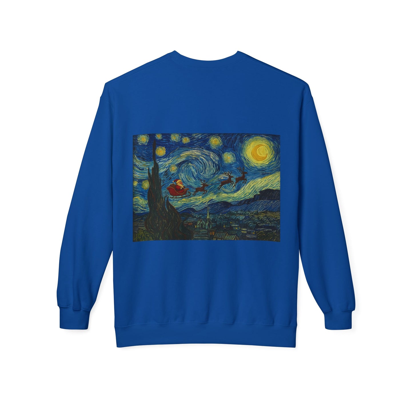 Starry Night Parody Crewneck Sweatshirt | Van Gogh Style Night Sky Print