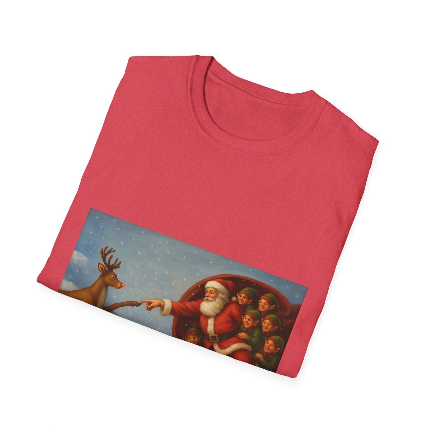Santa and Reindeer T-Shirt | Christmas Holiday Illustration