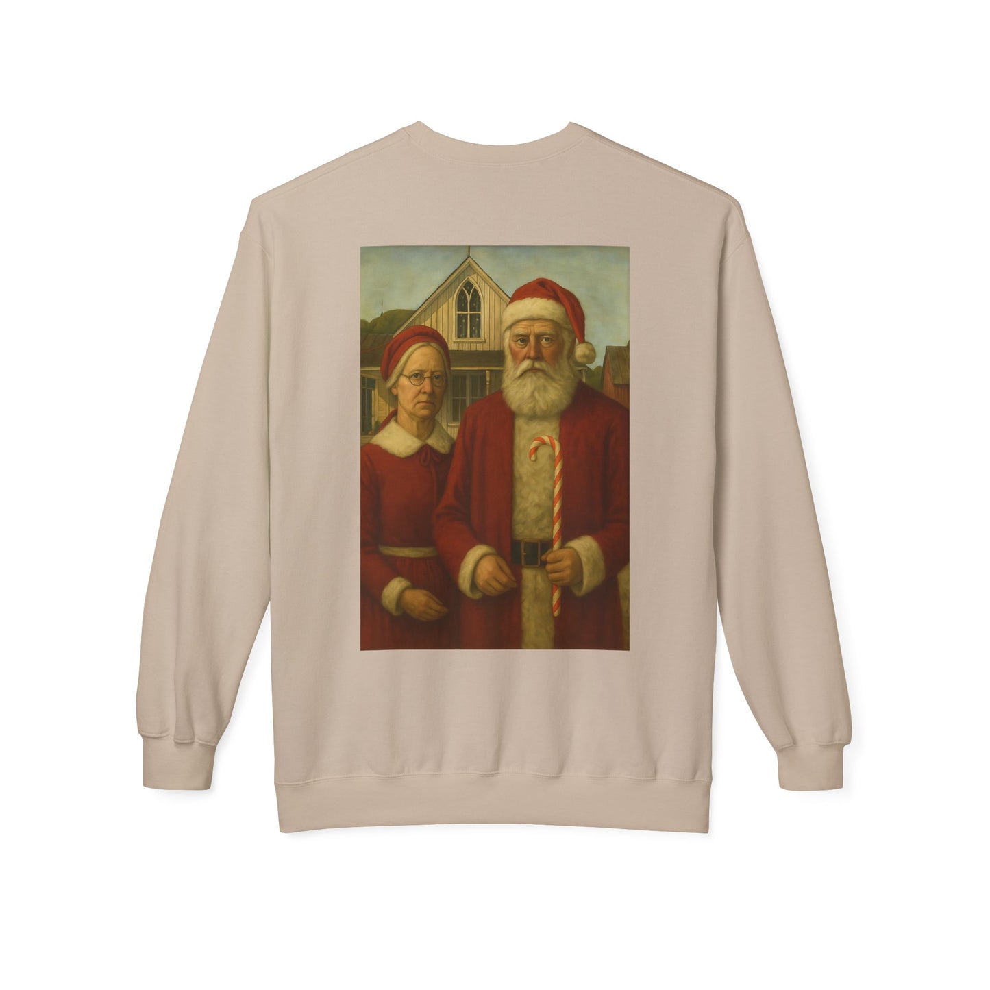 Santa and Mrs. Claus Portrait Sweatshirt | Vintage Holiday Illustration