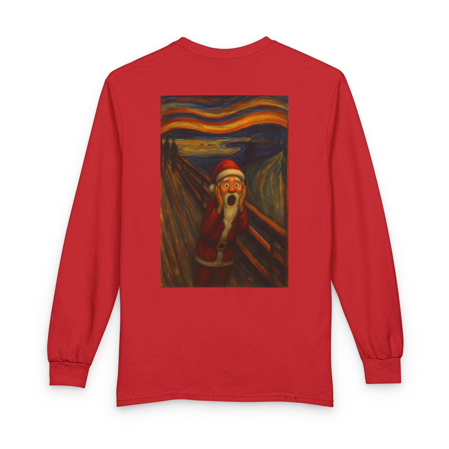 Santa Scream T-Shirt | Parody of The Scream, Holiday Illustration