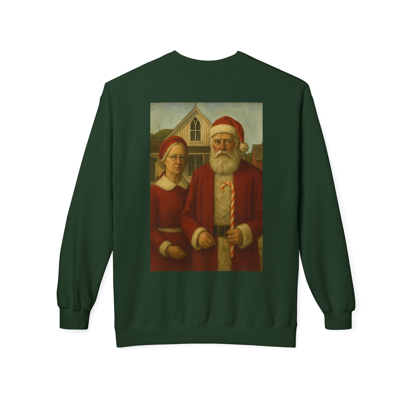 Santa and Mrs. Claus Portrait Sweatshirt | Vintage Holiday Illustration