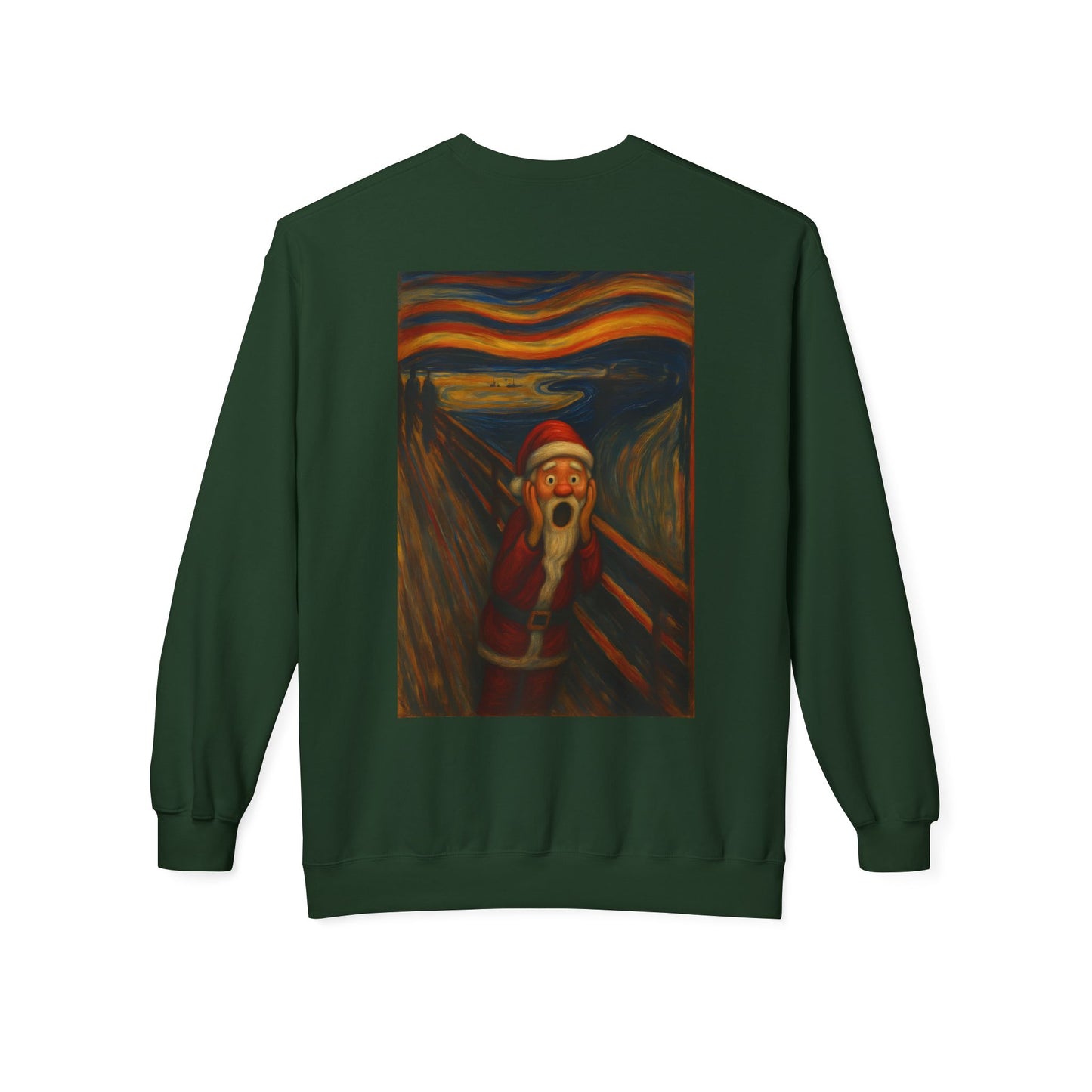Santa Scream painting Crewneck Sweatshirt | Christmas holiday art