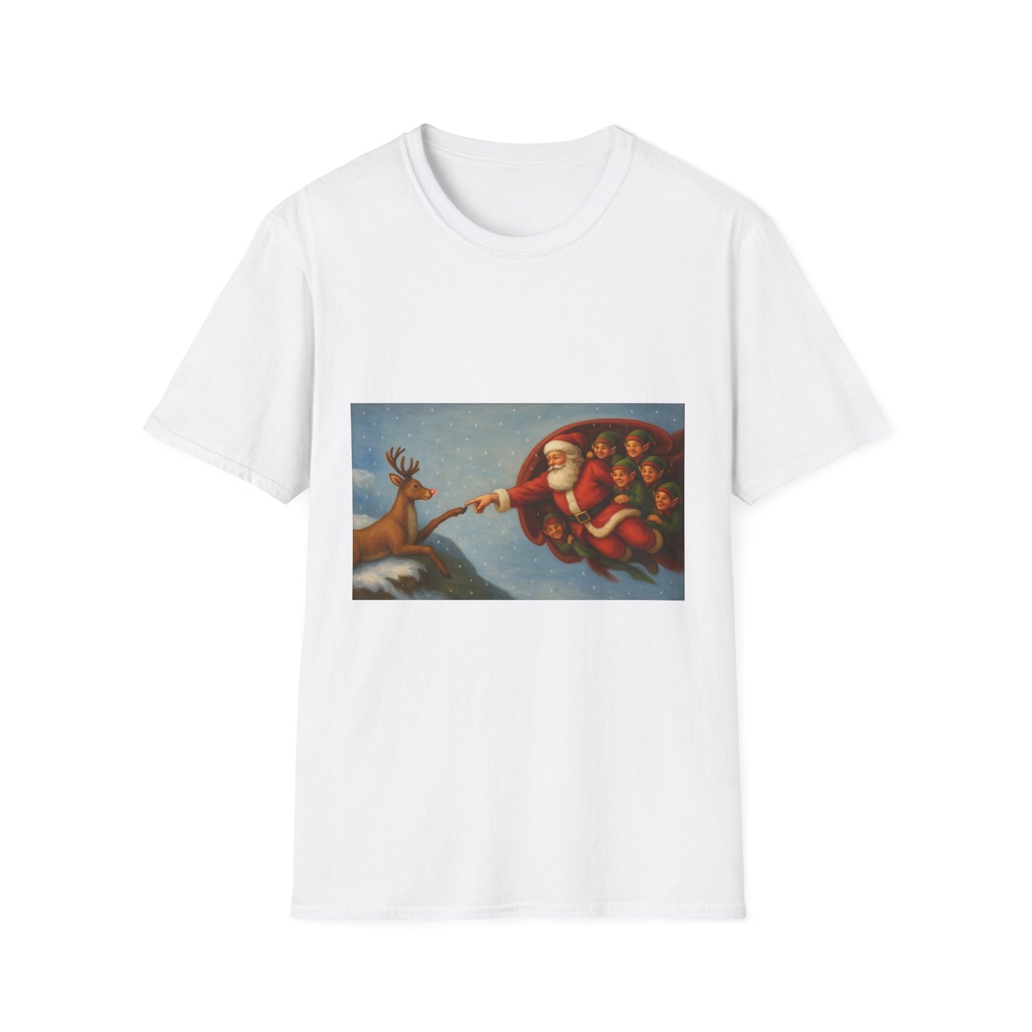 Santa and Reindeer T-Shirt | Christmas Holiday Illustration
