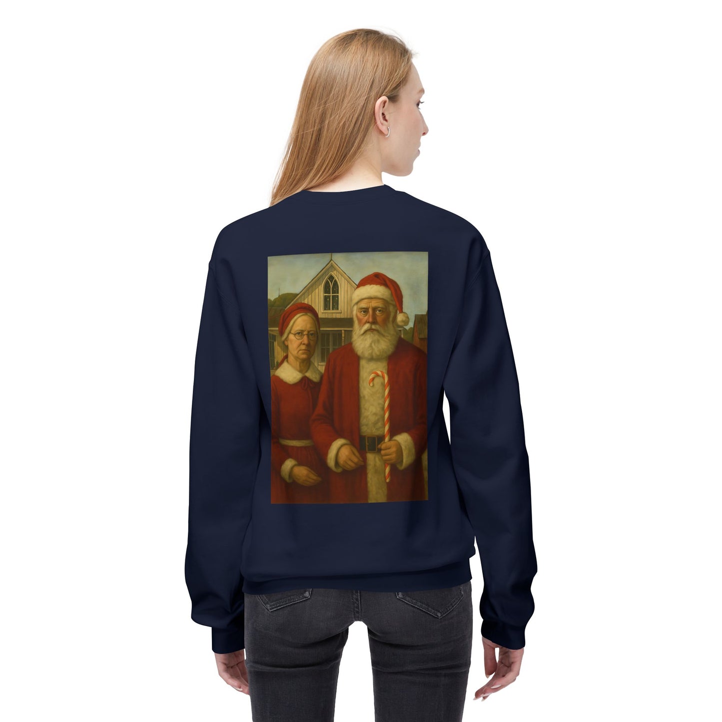 Santa and Mrs. Claus Portrait Sweatshirt | Vintage Holiday Illustration
