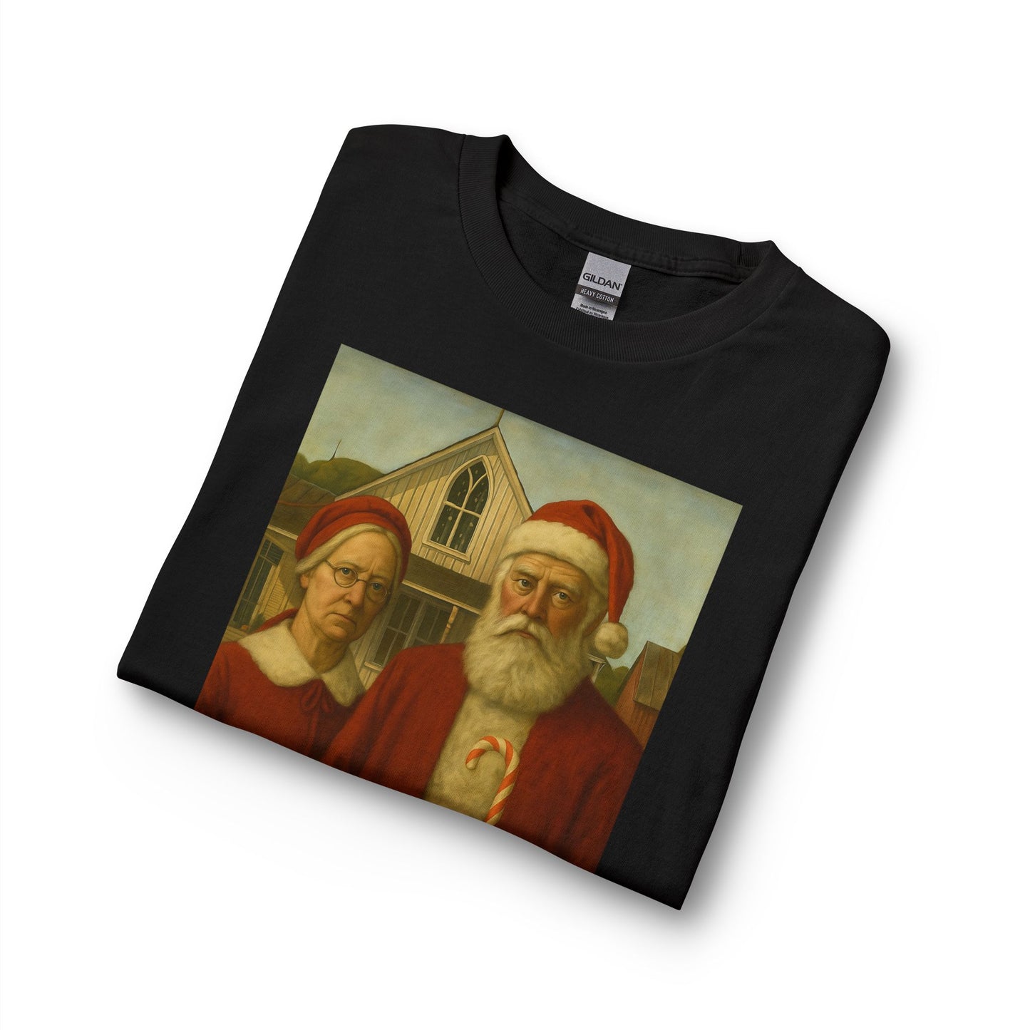 Vintage Santa and Mrs Claus Painting Long Sleeve Tee | Christmas Holiday Shirt