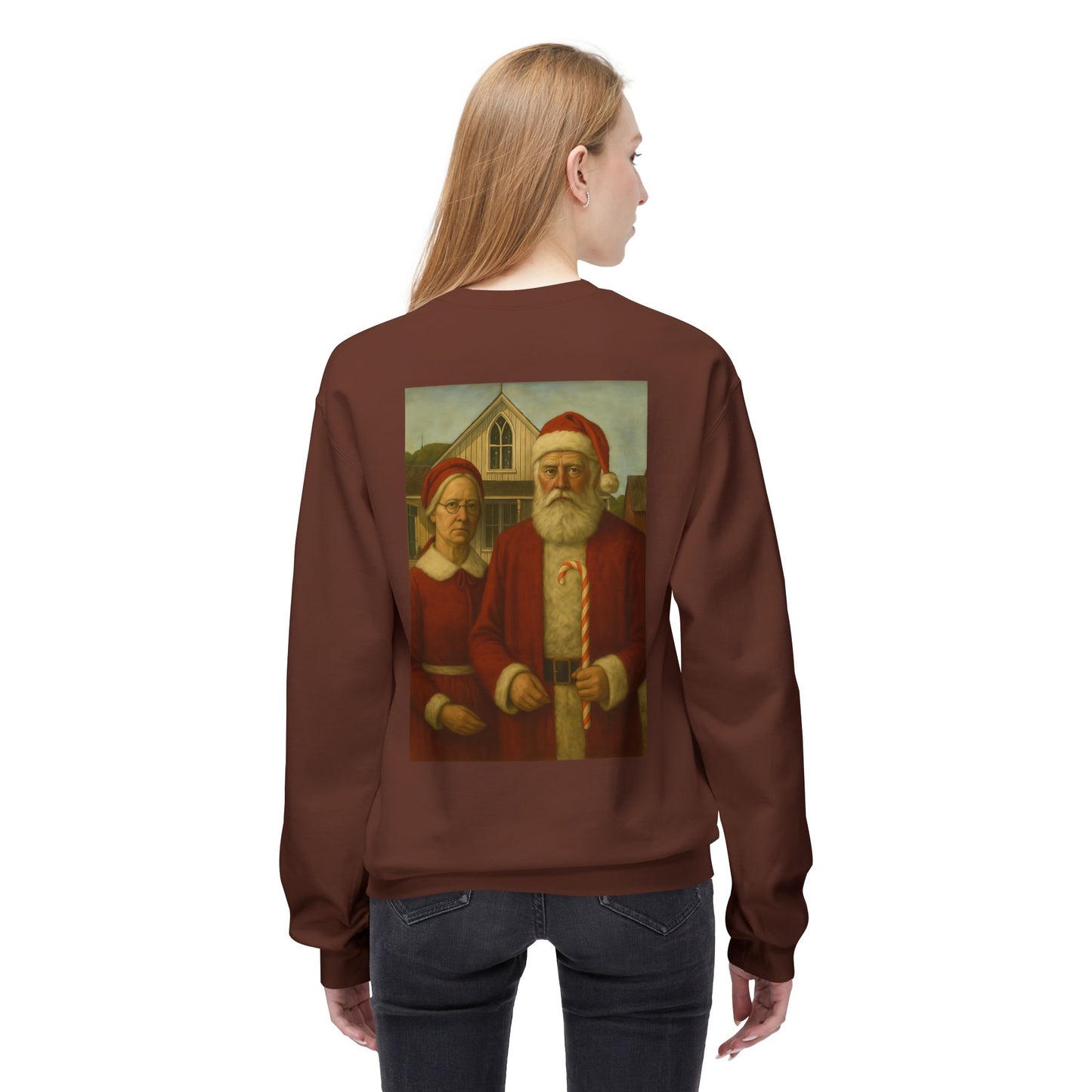Santa and Mrs. Claus Portrait Sweatshirt | Vintage Holiday Illustration