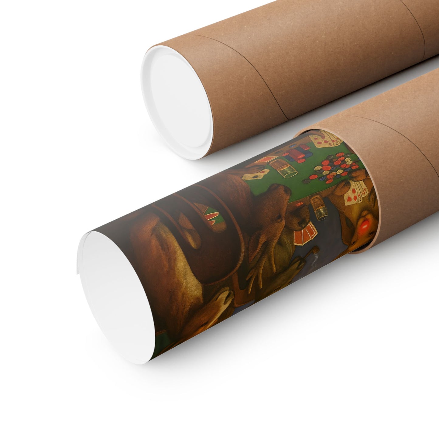 Rudolph Poker Night Poster | Matte Vertical Poster, Reindeer Card Game Art