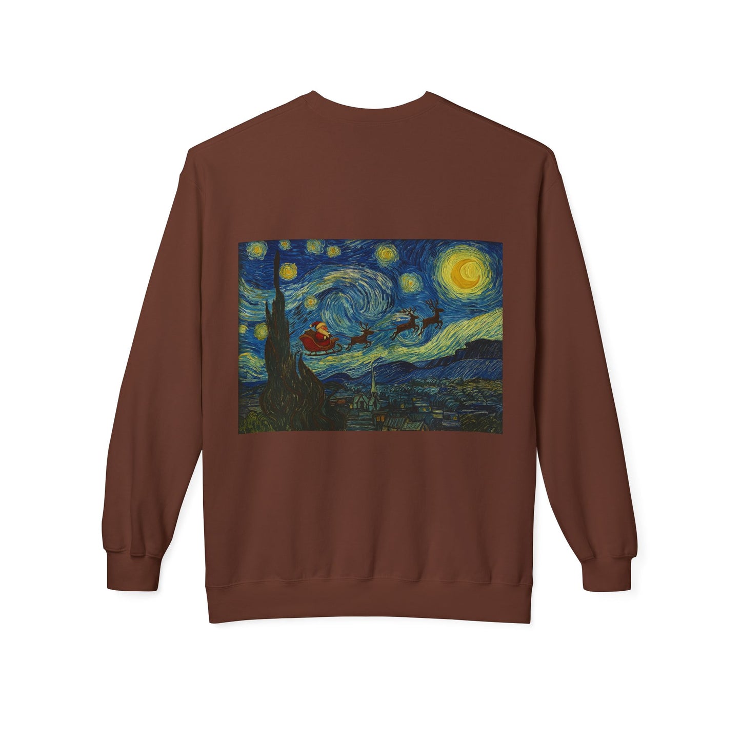Starry Night Parody Crewneck Sweatshirt | Van Gogh Style Night Sky Print