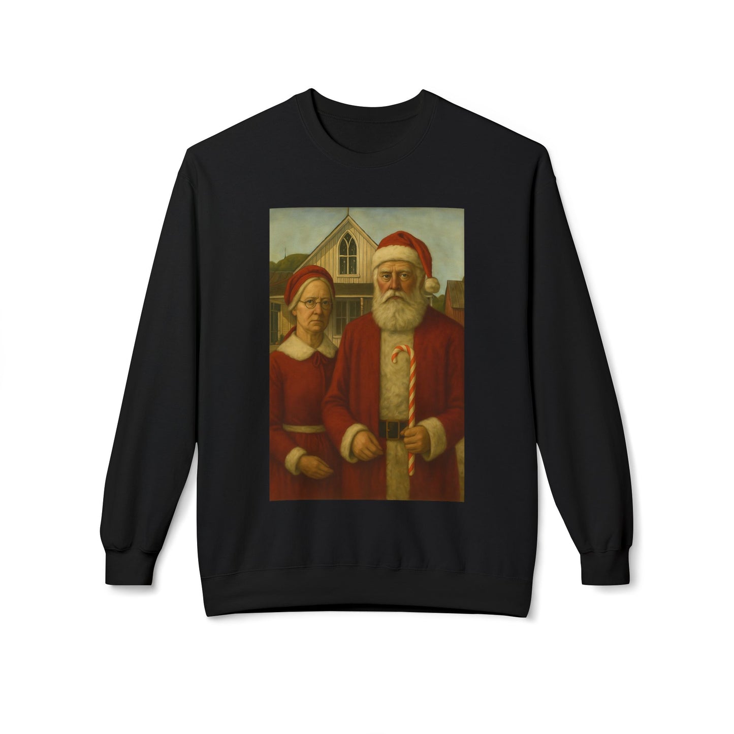 Santa and Mrs. Claus Portrait Sweatshirt | Vintage Holiday Illustration