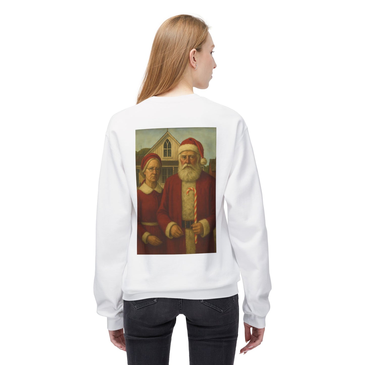 Santa and Mrs. Claus Portrait Sweatshirt | Vintage Holiday Illustration
