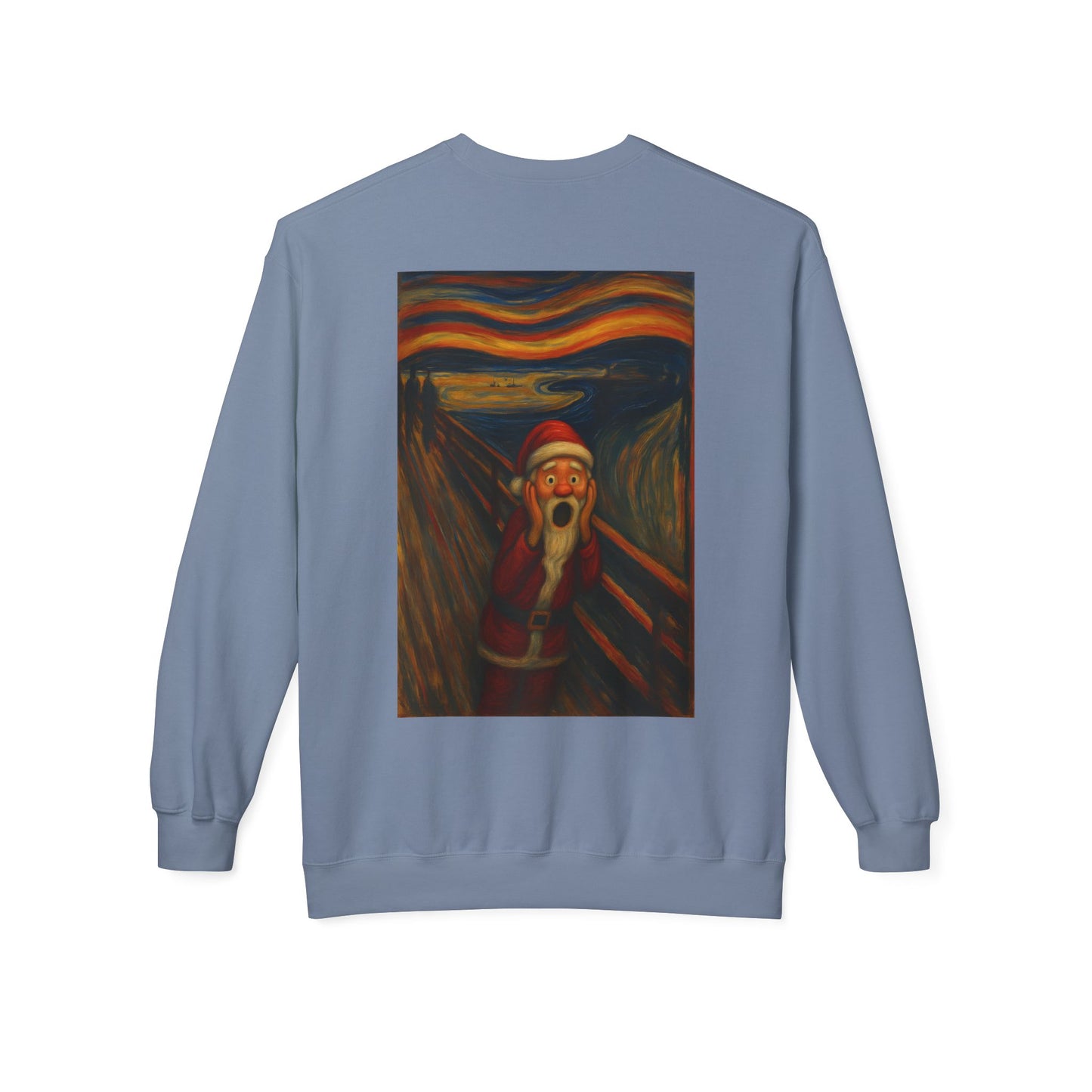Santa Scream painting Crewneck Sweatshirt | Christmas holiday art