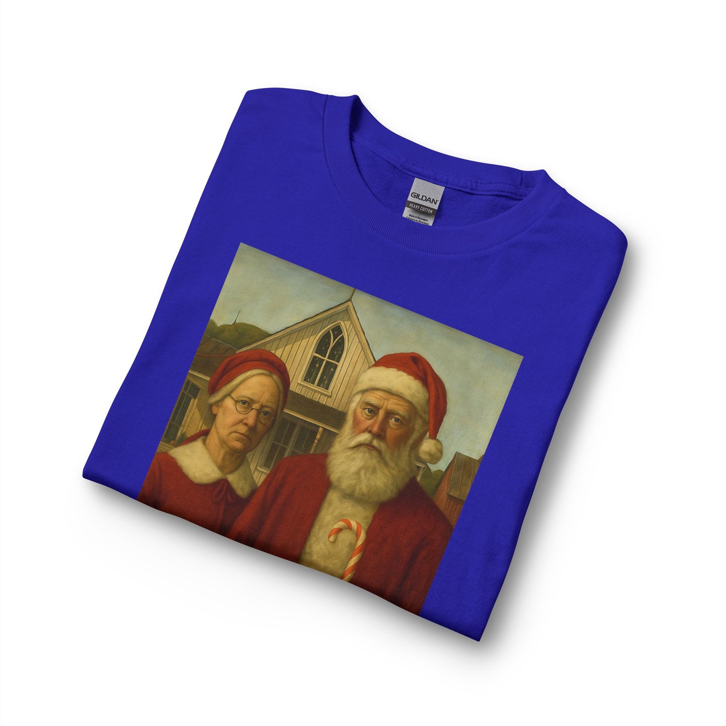 Vintage Santa and Mrs Claus Painting Long Sleeve Tee | Christmas Holiday Shirt