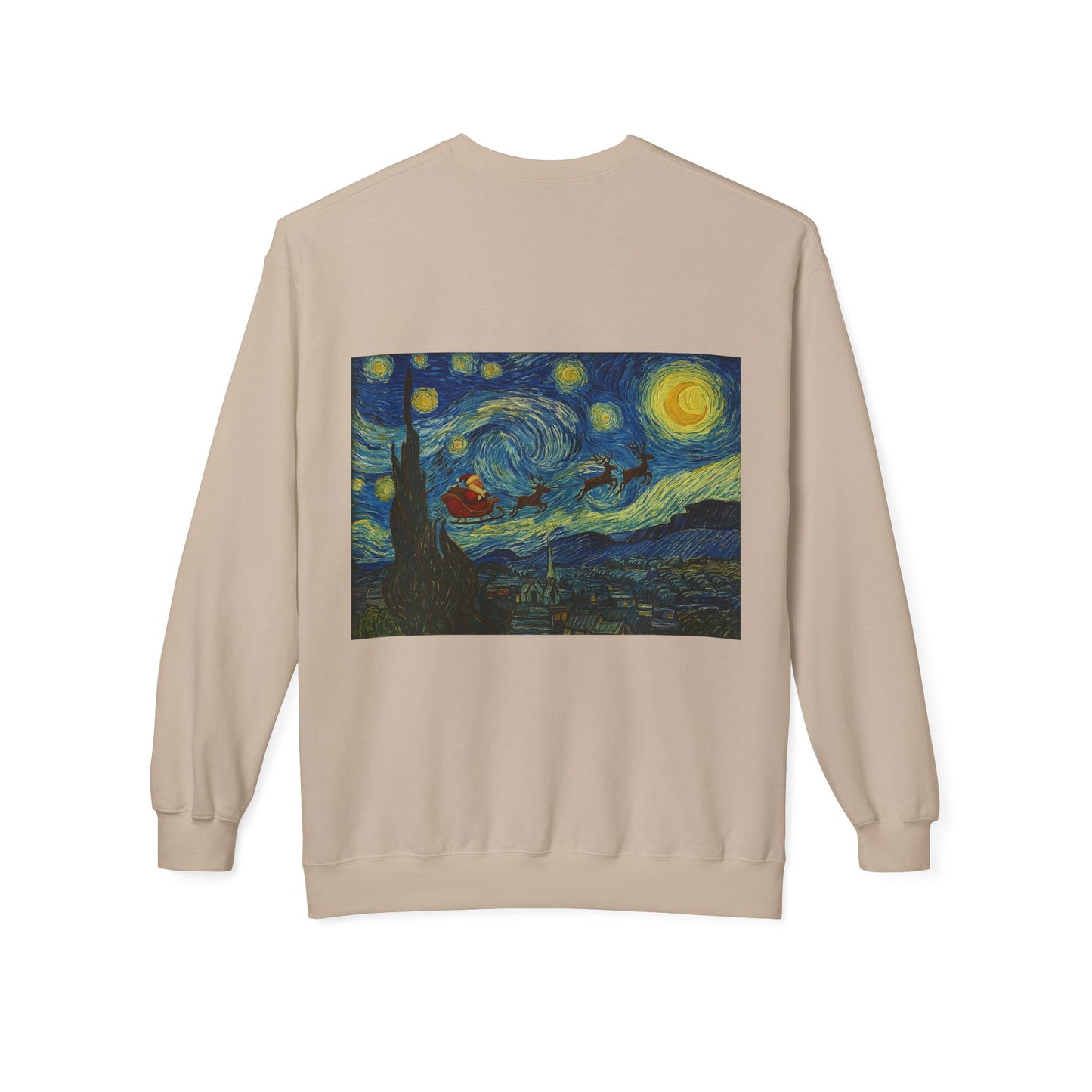 Starry Night Parody Crewneck Sweatshirt | Van Gogh Style Night Sky Print