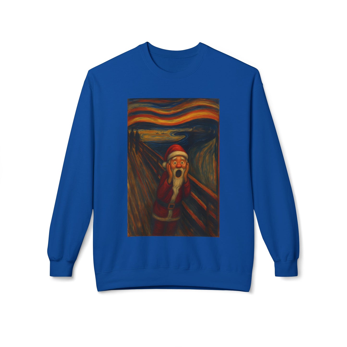 Santa Scream painting Crewneck Sweatshirt | Christmas holiday art