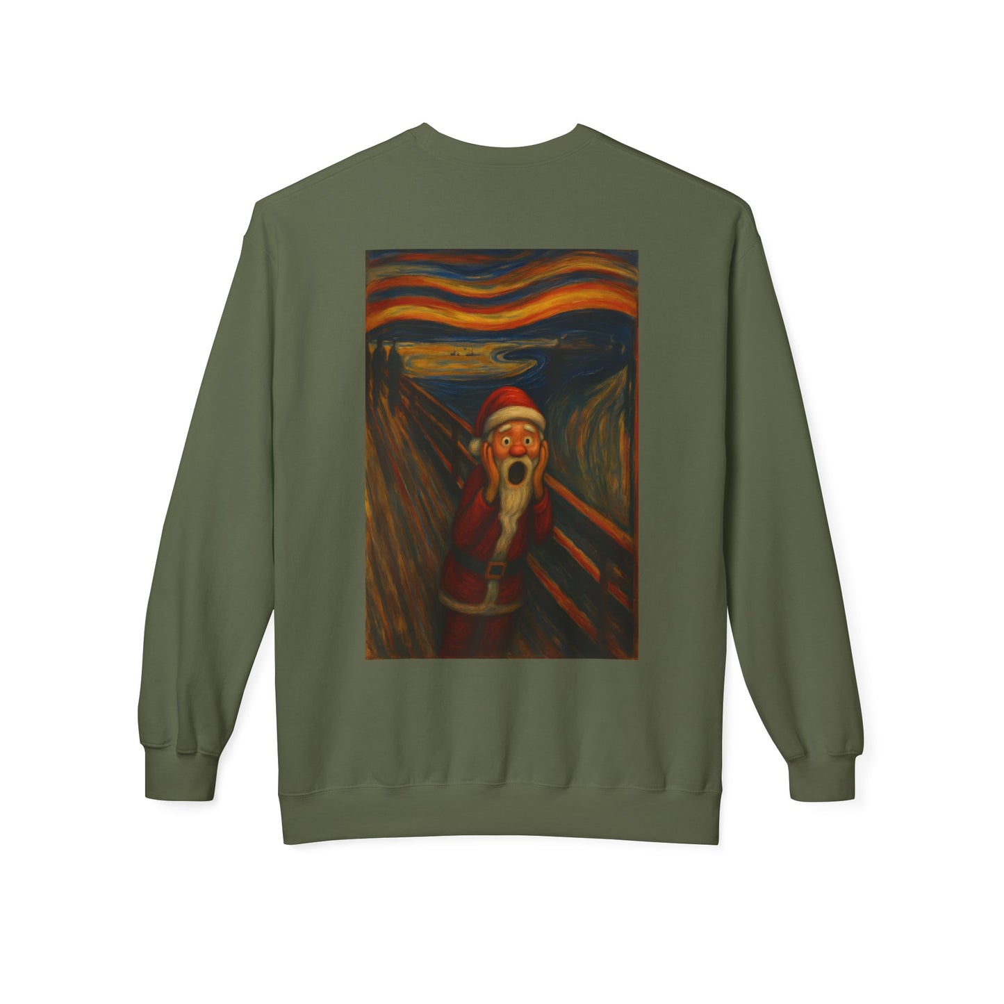 Santa Scream painting Crewneck Sweatshirt | Christmas holiday art