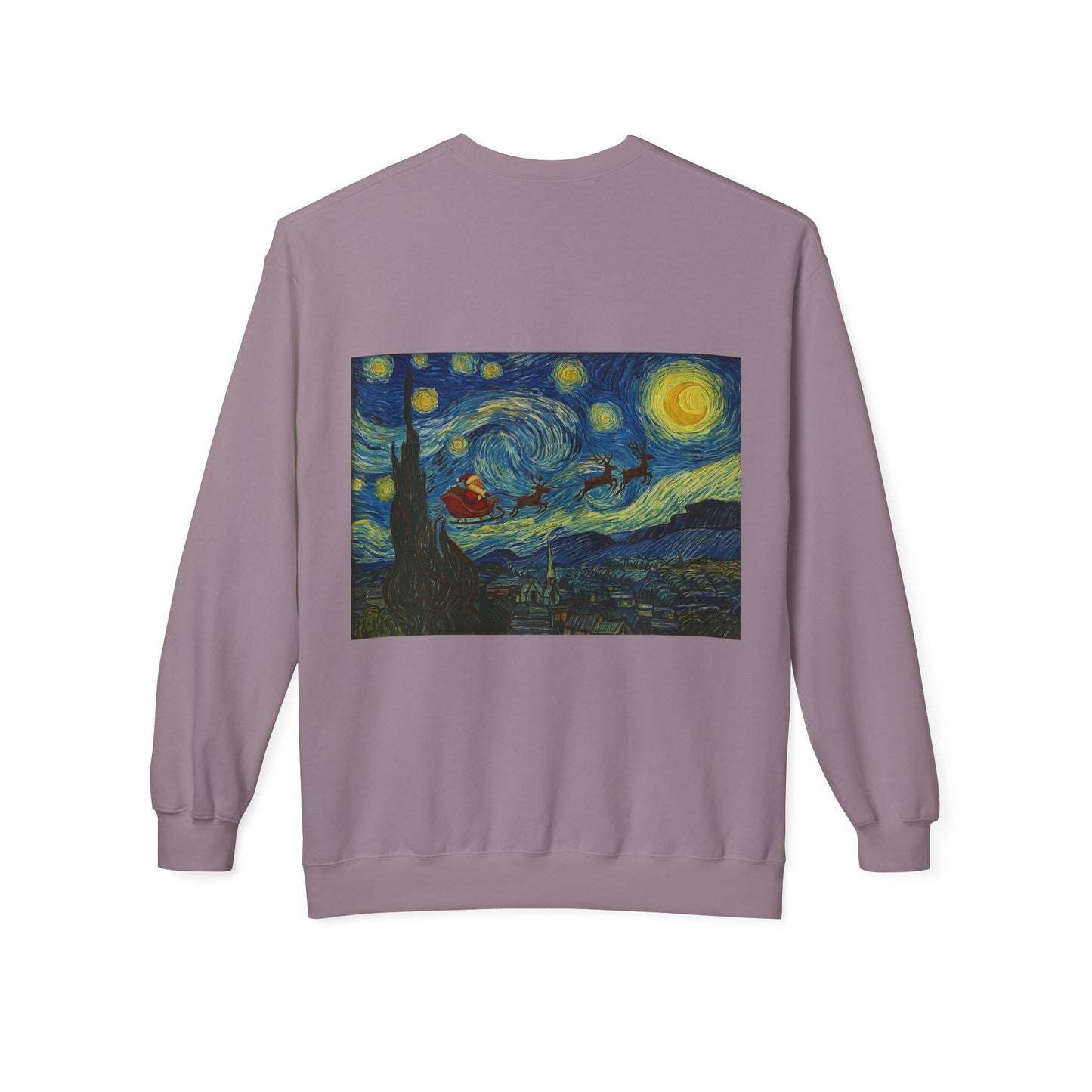 Starry Night Parody Crewneck Sweatshirt | Van Gogh Style Night Sky Print
