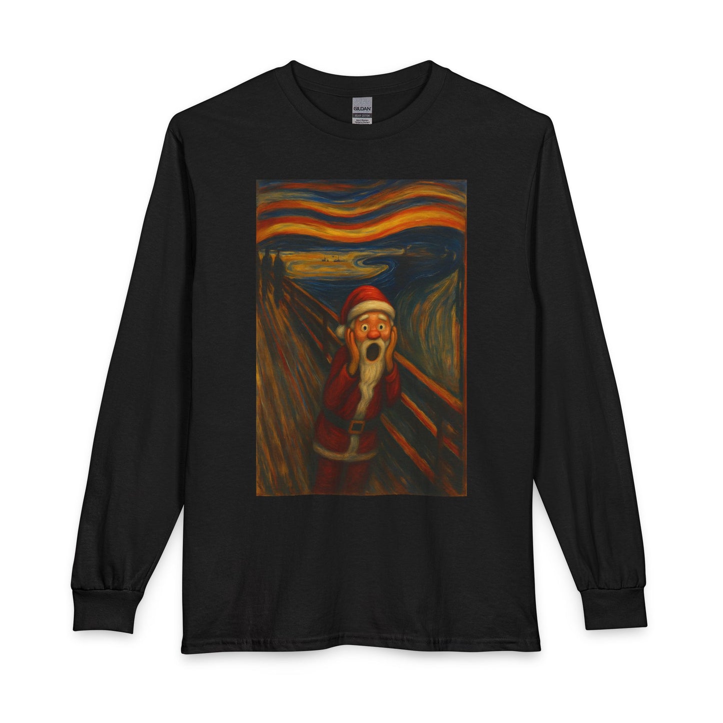 Santa Scream T-Shirt | Parody of The Scream, Holiday Illustration