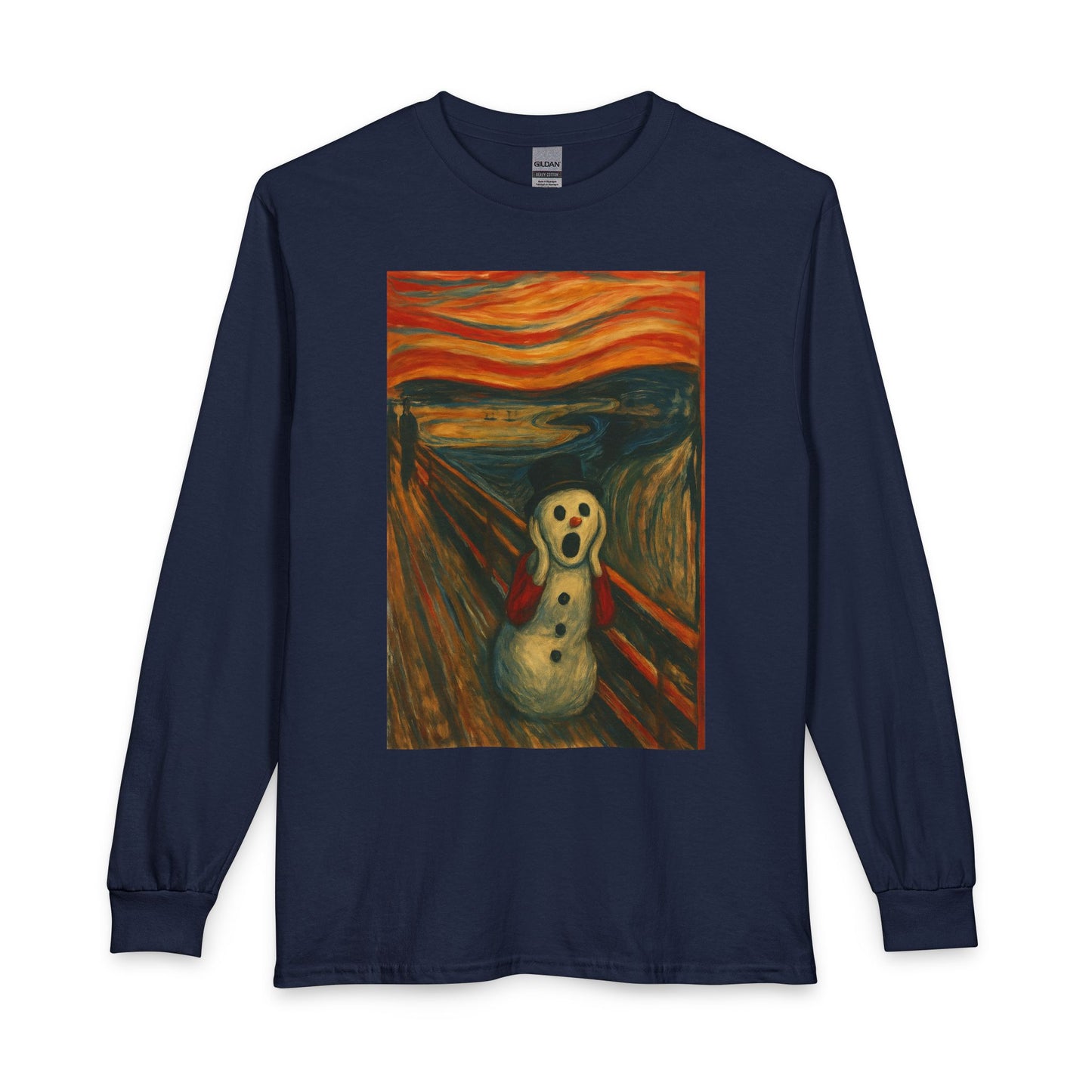 The Scream Snowman Long Sleeve T-Shirt | Surreal Art Print