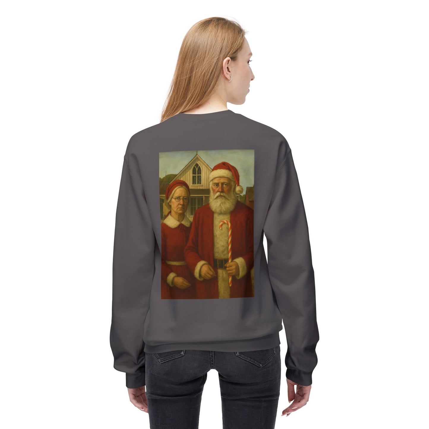 Santa and Mrs. Claus Portrait Sweatshirt | Vintage Holiday Illustration