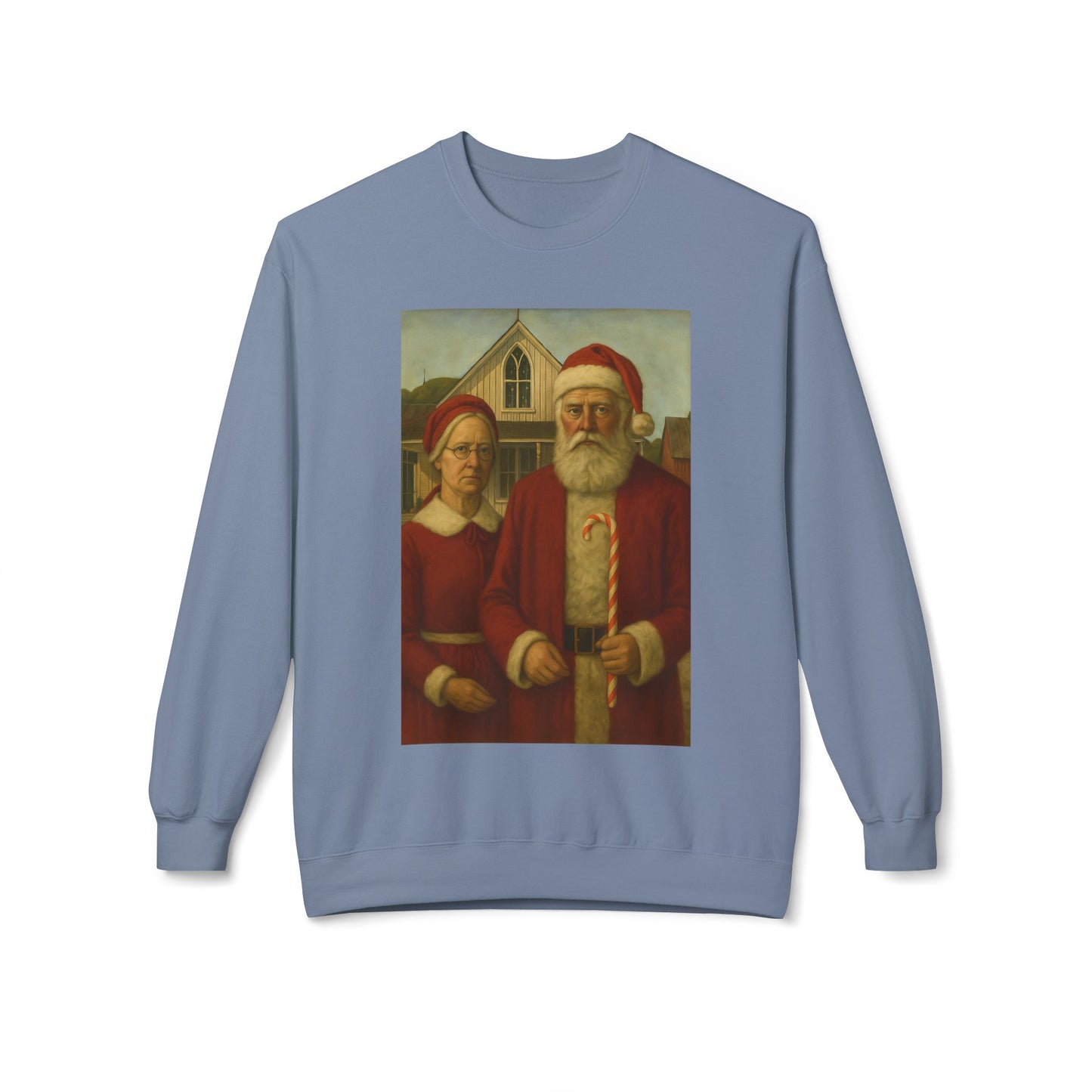 Santa and Mrs. Claus Portrait Sweatshirt | Vintage Holiday Illustration