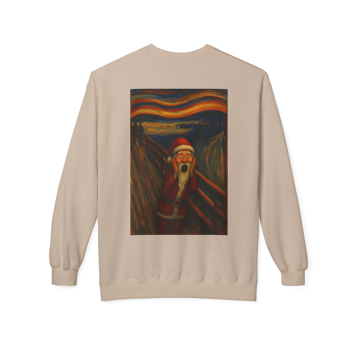 Santa Scream painting Crewneck Sweatshirt | Christmas holiday art