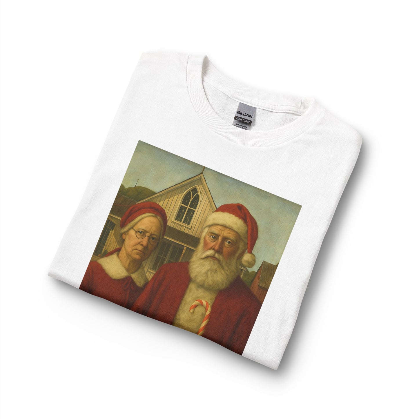 Vintage Santa and Mrs Claus Painting Long Sleeve Tee | Christmas Holiday Shirt