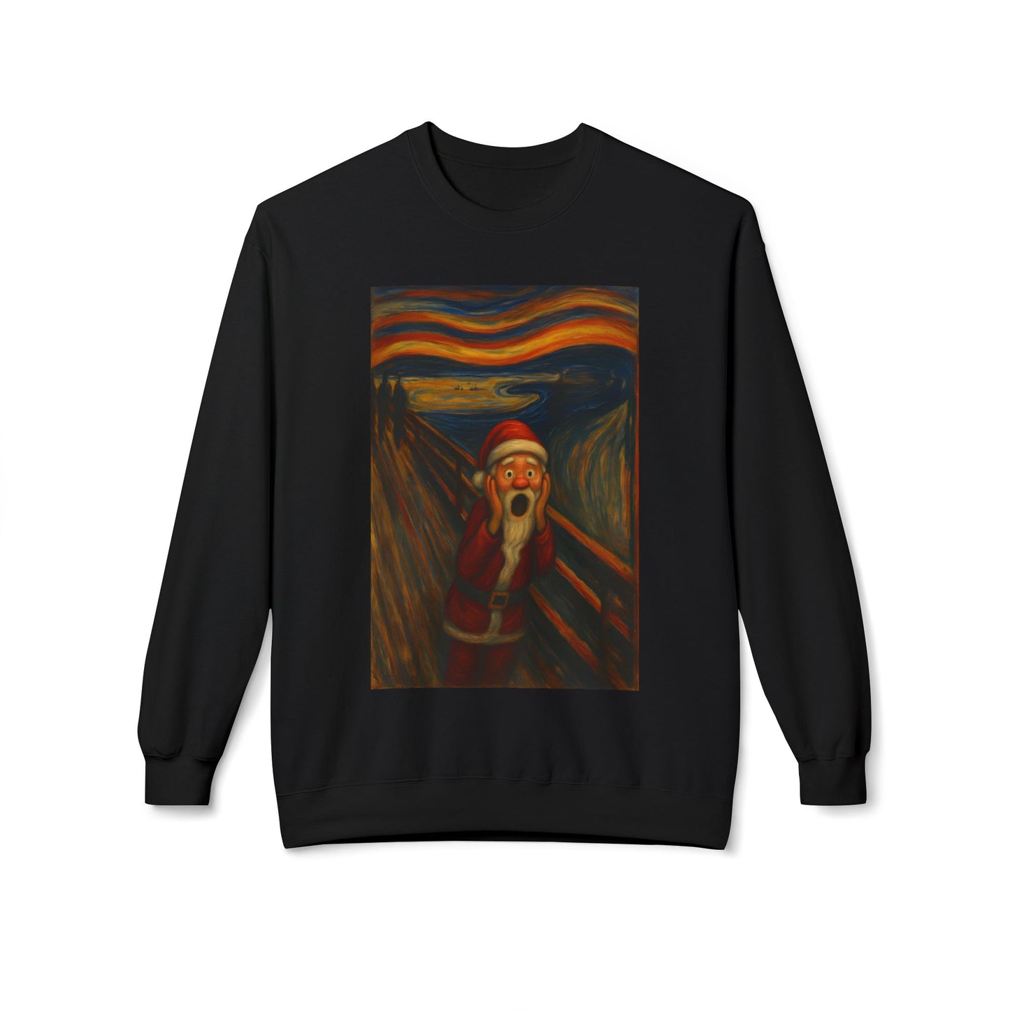 Santa Scream painting Crewneck Sweatshirt | Christmas holiday art