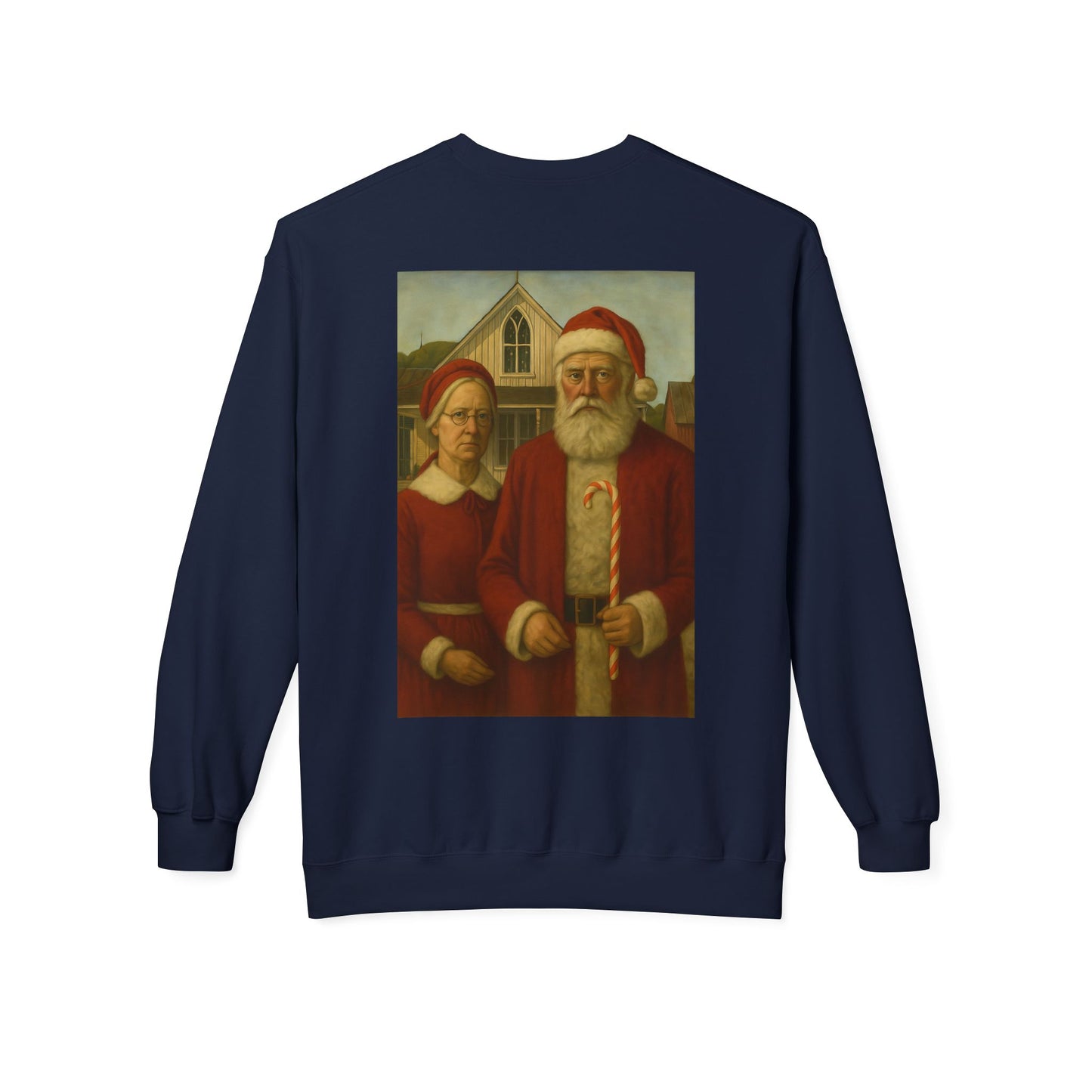Santa and Mrs. Claus Portrait Sweatshirt | Vintage Holiday Illustration