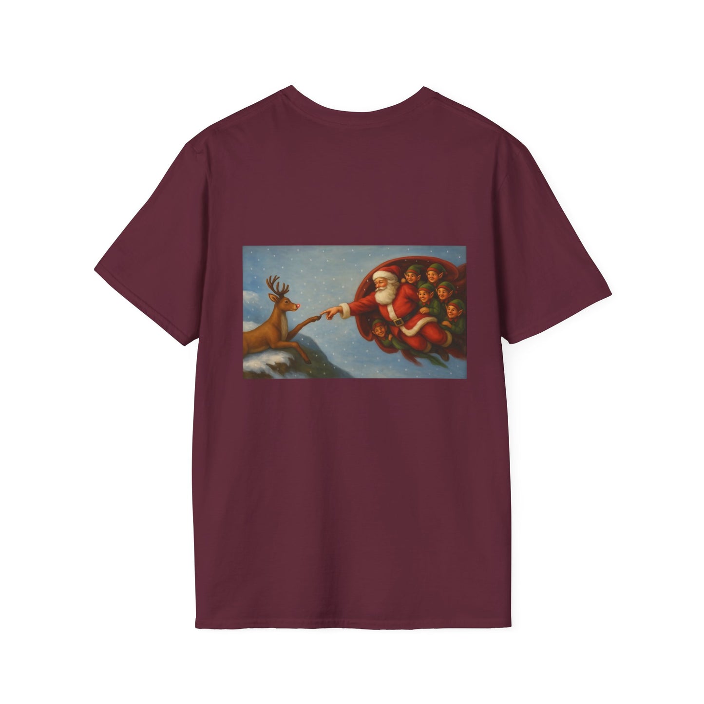 Santa and Reindeer T-Shirt | Christmas Holiday Illustration